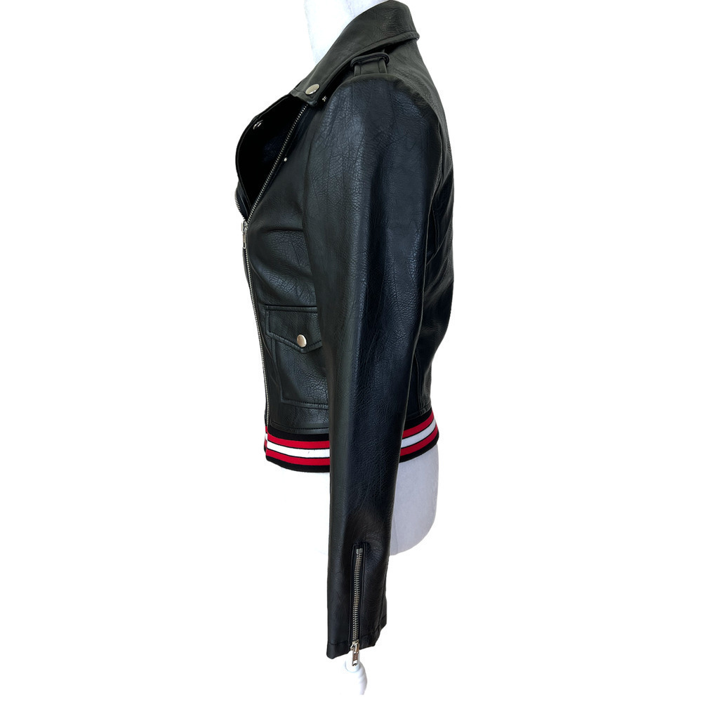 Romeo & Juliet Vegan Leather Moto Jacket Black Size Small - Picture 13 of 13